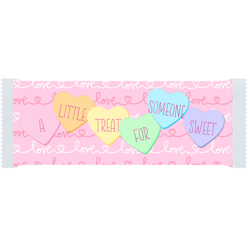 Envoltura imprimible para barra de chocolate diseño San Valentín con corazones