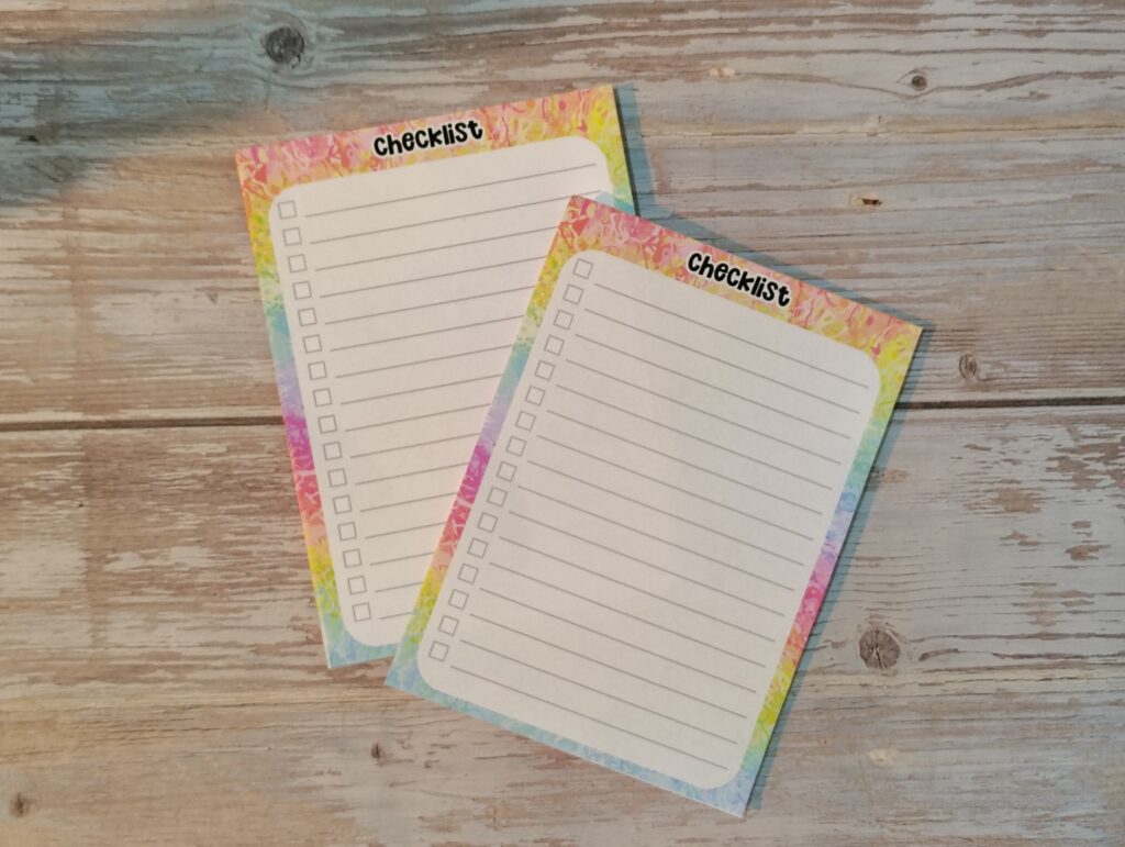Notepads personalizados imprimibles para maestras y mamás